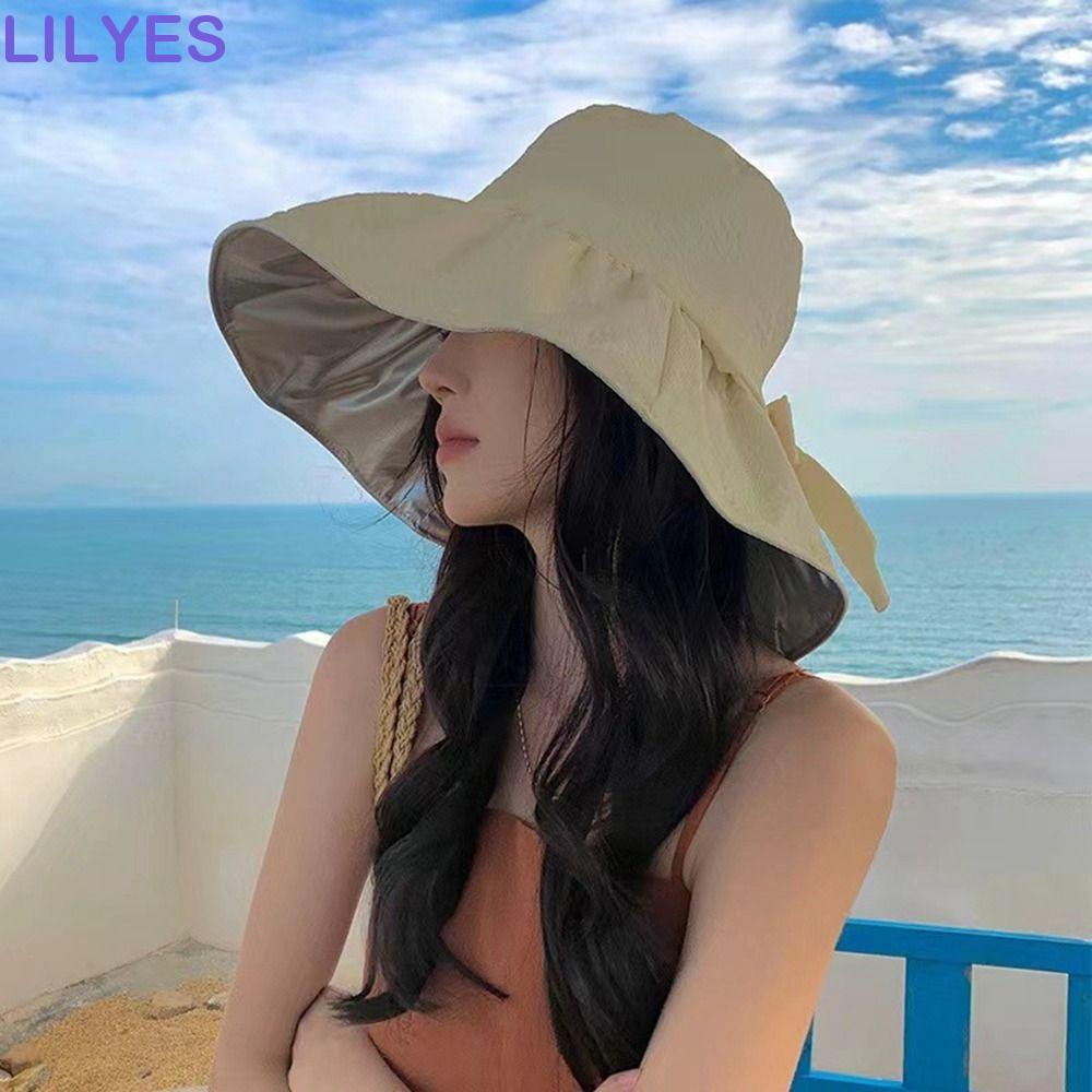 Nón Vành Thoáng Khí Chống Tia UV Thắt Nơ Phong Cách Pháp Đơn Giản Dành Cho Nữ