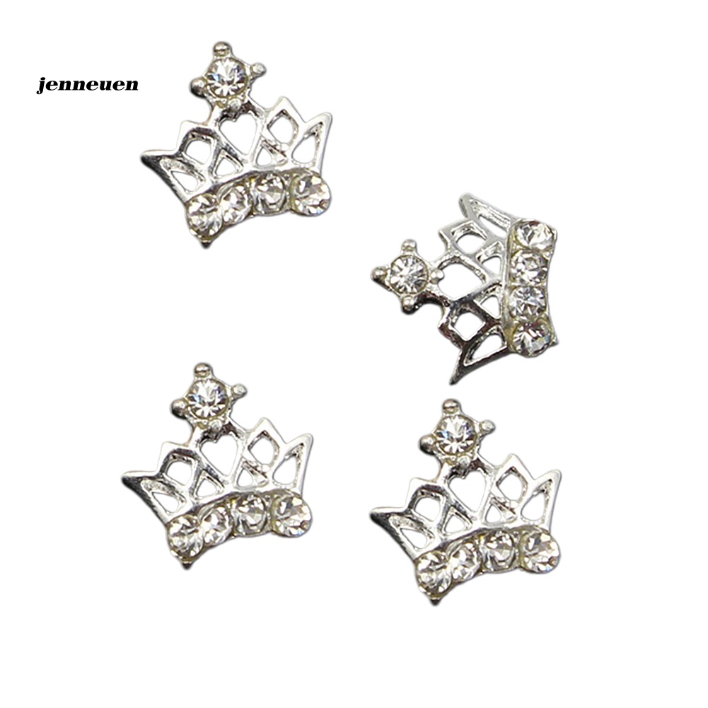 Set 10 Phụ Kiện Đính Trang Trí Móng Tay 3D Hình Vương Miện Xinh Xắn