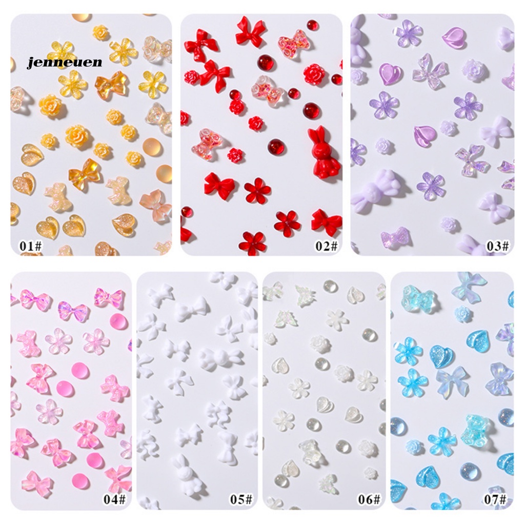 1 Hộp Phụ Kiện Trang Trí Móng Tay Trọng Lượng Nhẹ Đính Nơ Cho Nữ