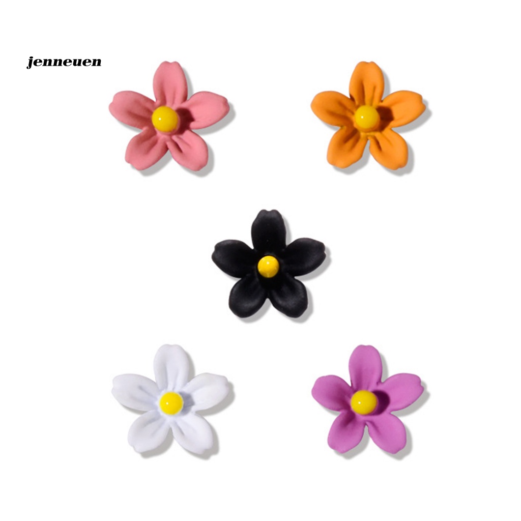 Bộ 5 Phụ Kiện Trang Trí Móng Tay Hình Hoa 3D Bằng Hợp Kim Dành Cho Nữ