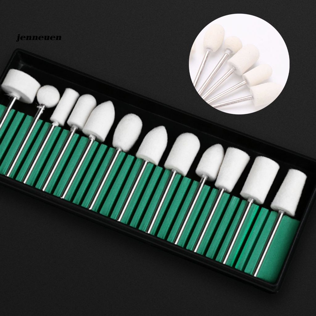 Set 12 Mũi Khoan Móng Tay Màu Trắng Không Cần Khoan