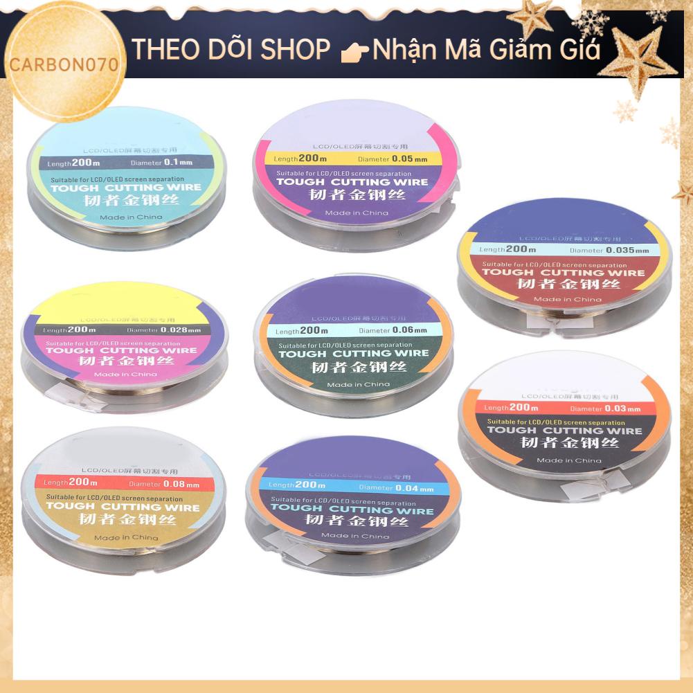 Carbon070 Dây cắt màn hình LCD điện thoại 200M bằng thép có độ cứng cao tách