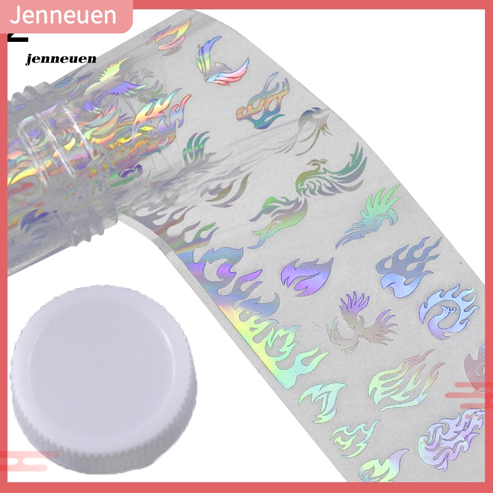 Miếng Dán Trang Trí Móng Tay In Họa Tiết Ngọn Lửa Laser Tháo Rời Được Tiện