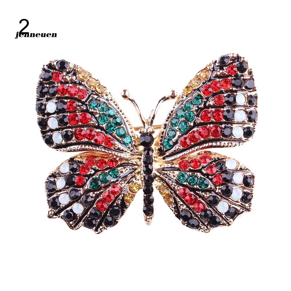 Ghim Cài Áo Hình Bướm Đính Đá Nhiều Màu Sắc Cho Nữ