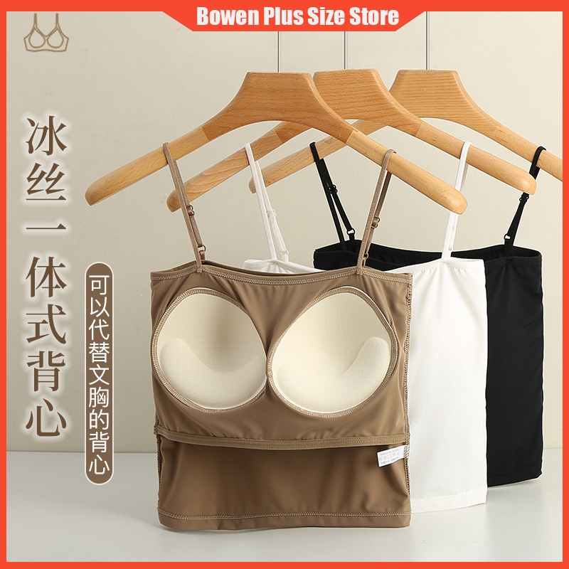 Áo Lót Lụa Hai Dây Có Mút Đệm Ngực Size M-XL Cho Nữ 40-65kg