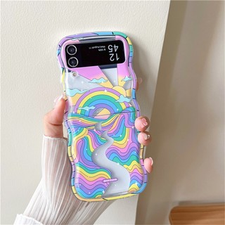 Ốp Điện Thoại Họa Tiết Cầu Vồng Ngôi Sao Đám Mây Dễ Thương Cho Galaxy Z Flip 3 5G Z Flip3 Flip4 Zflip3 Zflip4 Z Flip 4