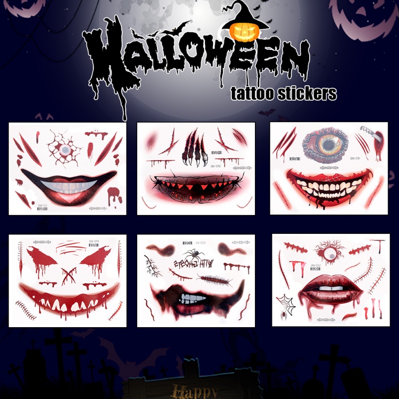 Hình Xăm Dán Tạm Thời / Hình Xăm Tạm Thời / Mặt Nạ Halloween / Vết Sẹo DIY