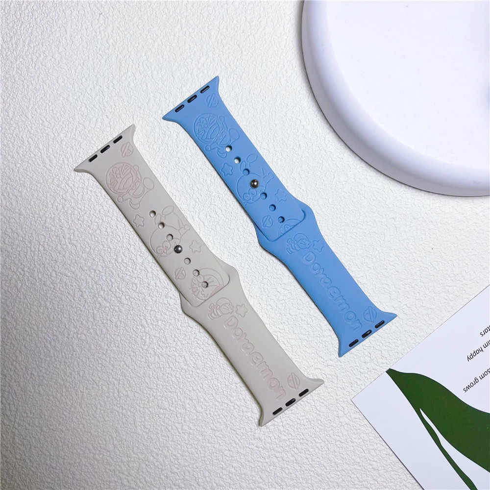 Dây Đeo Đồng Hồ 3D Hình Doraemon Dễ Thương Cho Ultra 49mm S8 Series 8 7 SE 6 5 4 3 2 1