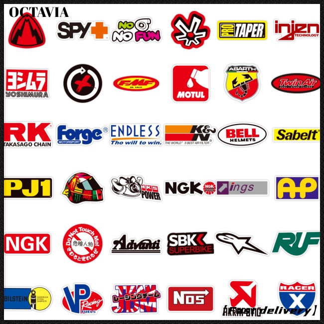 Bộ 100 Miếng Dán Trang Trí Xe Hơi / Mô Tô In Logo Graffiti Dễ Tháo Rời