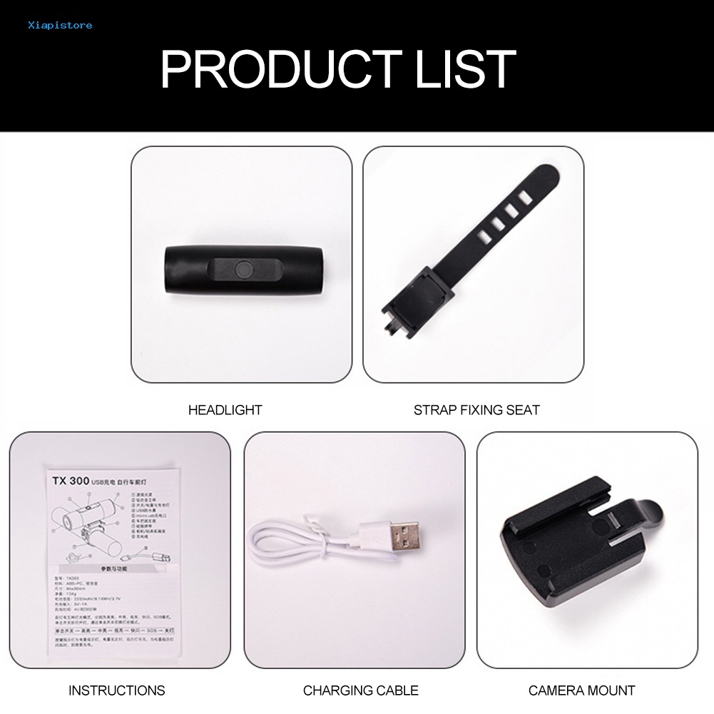 Đèn Pha LED 5 Chế Độ Kèm Sạc USB Tiện Dụng Cho Xe Đạp