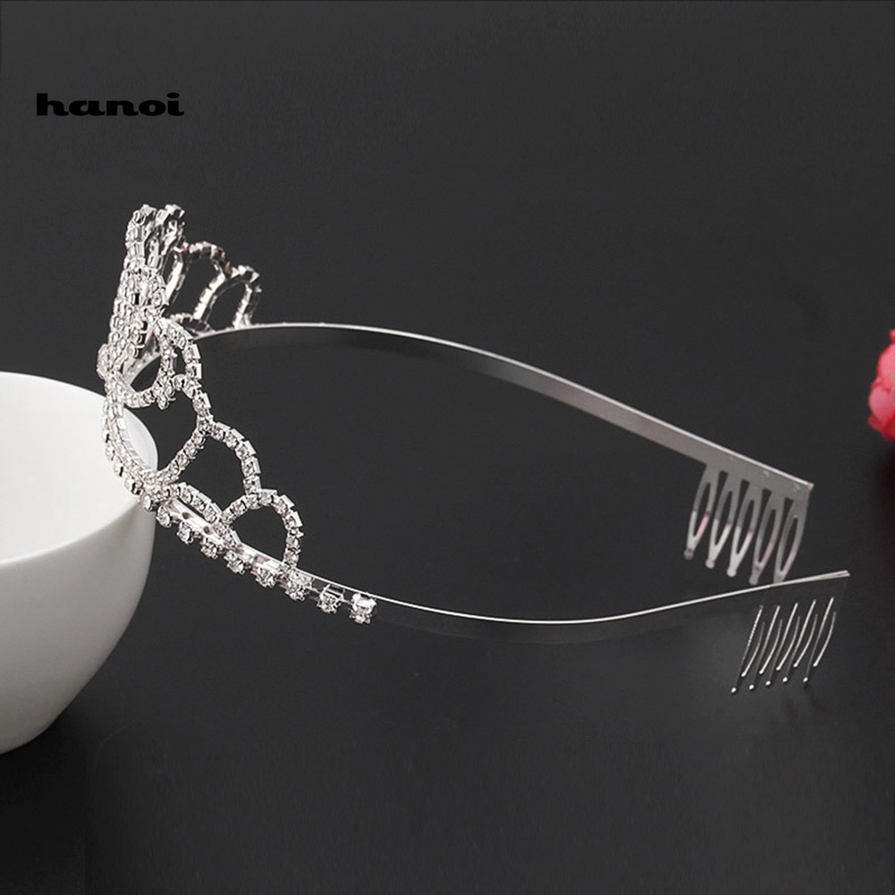 Vương Miện Cài Tóc Đính Đá Nhân Tạo Lấp Lánh Thời Trang