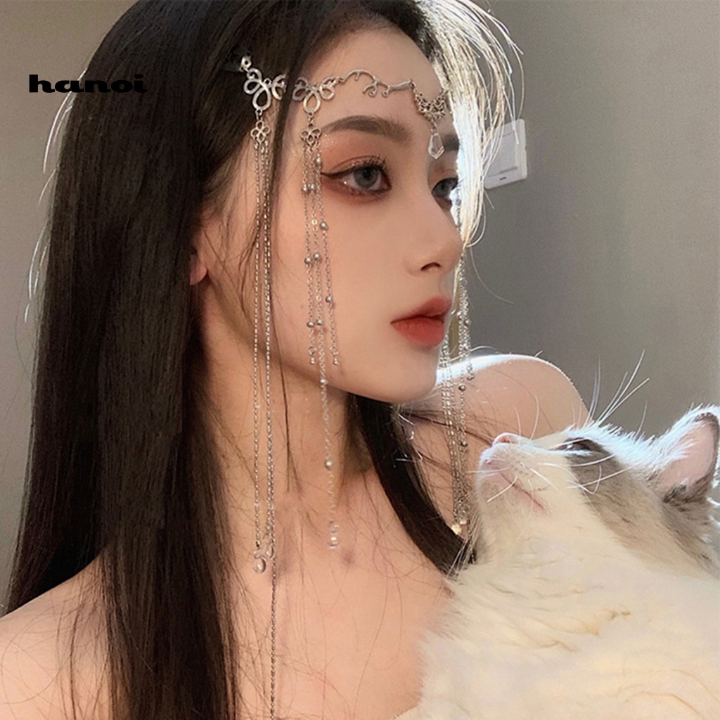 Chuỗi Dây Đeo Trán Đính Đá Tua Rua Phong Cách Cổ Điển Thanh Lịch Dành Cho Nữ