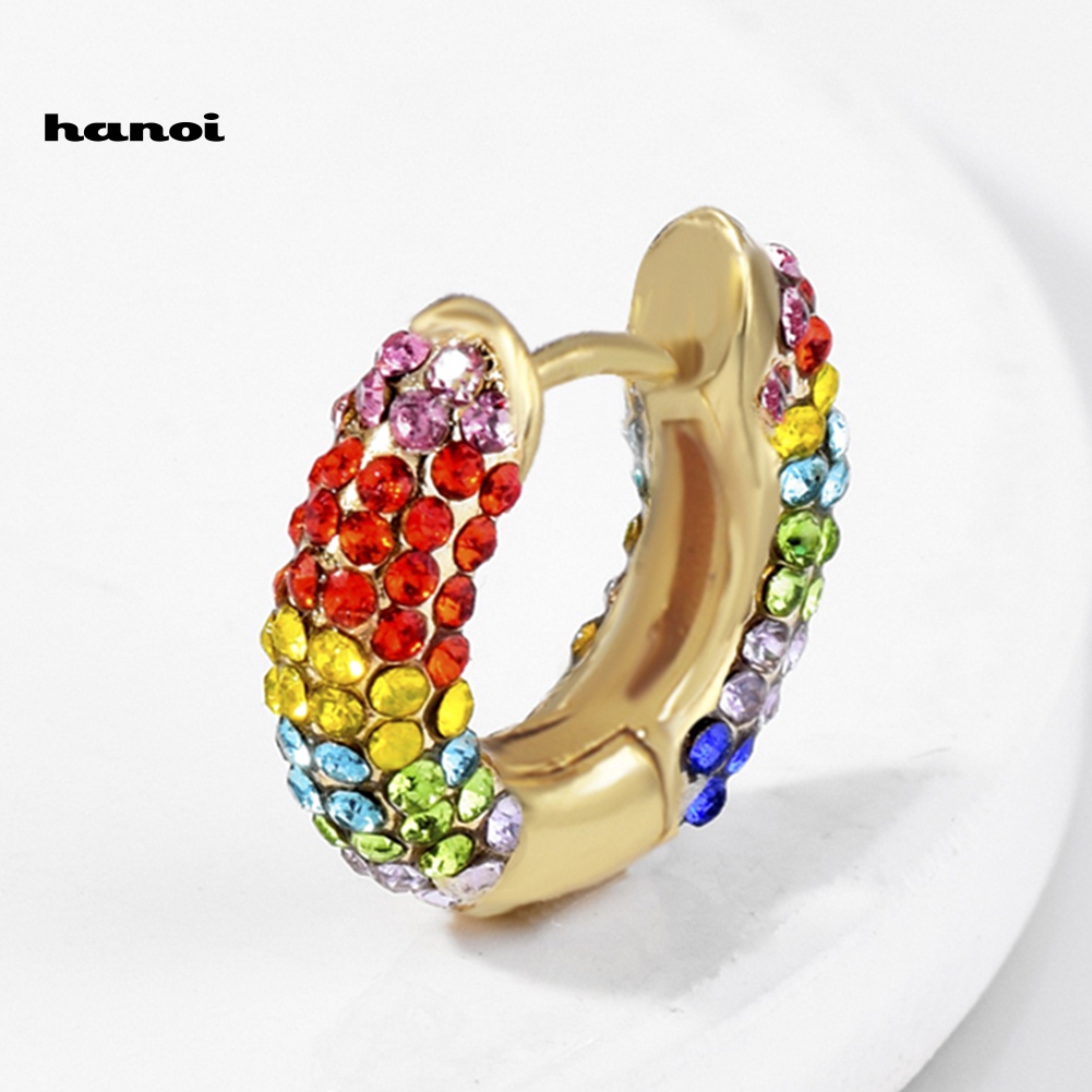 1 Khuyên Tai Đính Đá Nhiều Màu Thời Trang Nữ