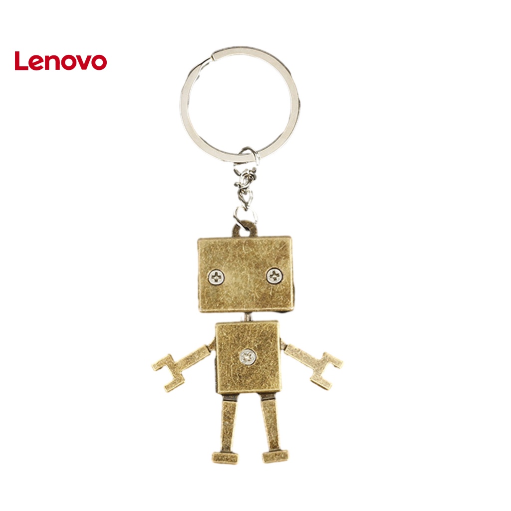 Móc Khóa Hình Robot Hai Mặt Bằng Kim Loại Đồng Vintage