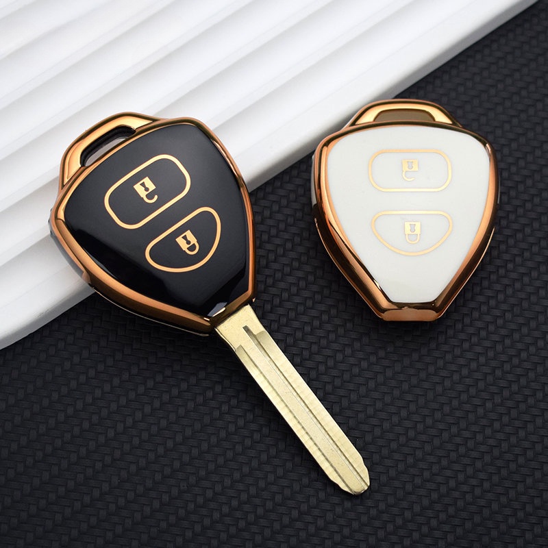 Vỏ ChìA KhóA TPU 2 NúT BấM Cho Xe Toyota Corolla Camry RAV4 Reiz Crown Avalon Venza Matrix Auris