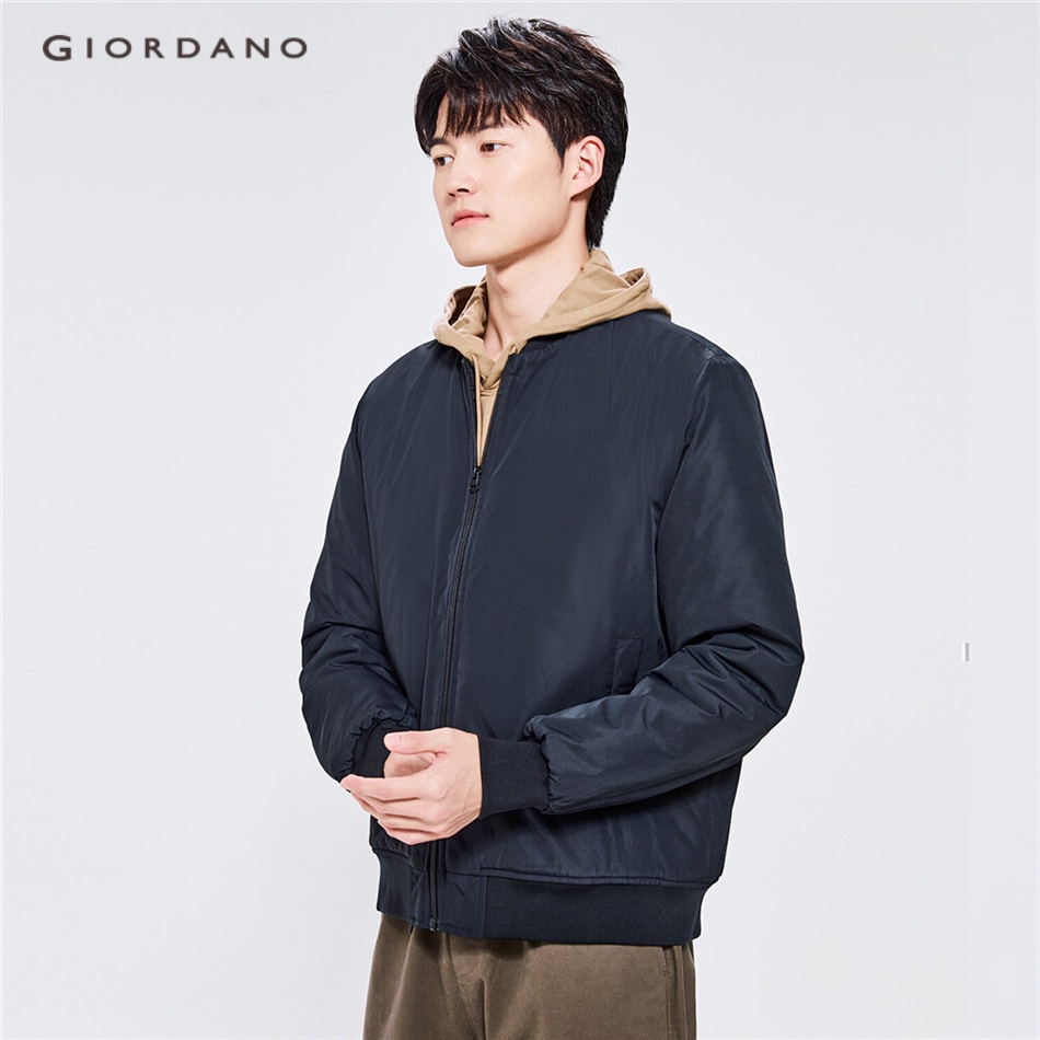 Áo khoác bomber bóng chày GIORDANO 13072823 chất liệu cotton cho nam