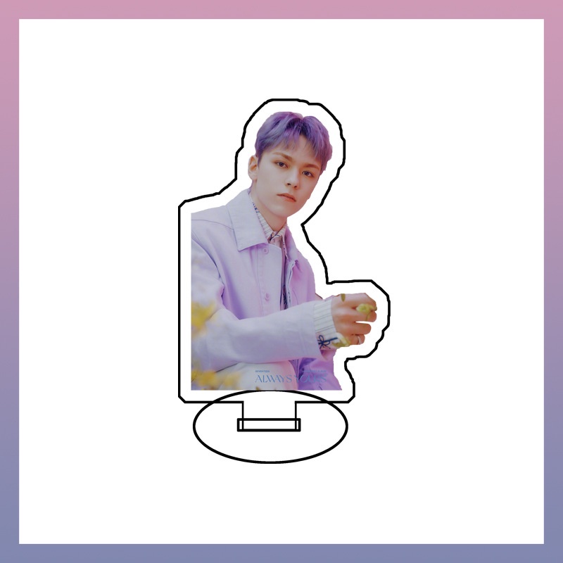 Bộ 8 Tấm Biển Hiệu Hai Mặt Bằng Acrylic Hình Nhóm Nhạc Kpop Seventeen