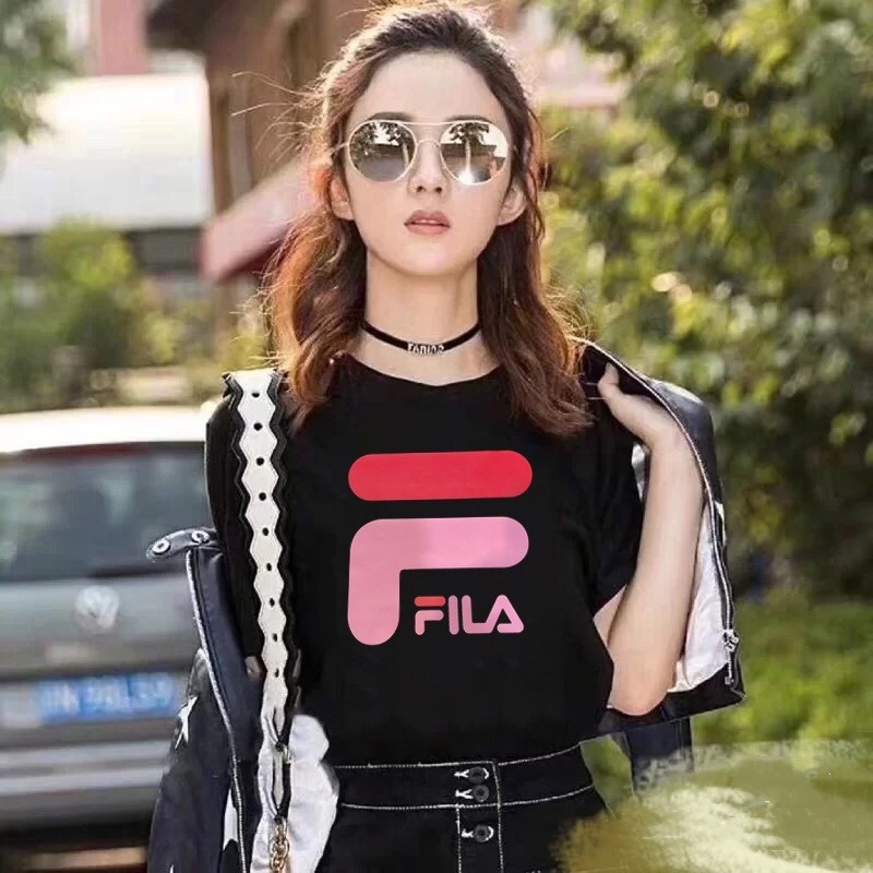 Áo Thun Tay Ngắn Cổ Tròn In Logo Fila 100% Chính Hãng Thời Trang Cho Nữ