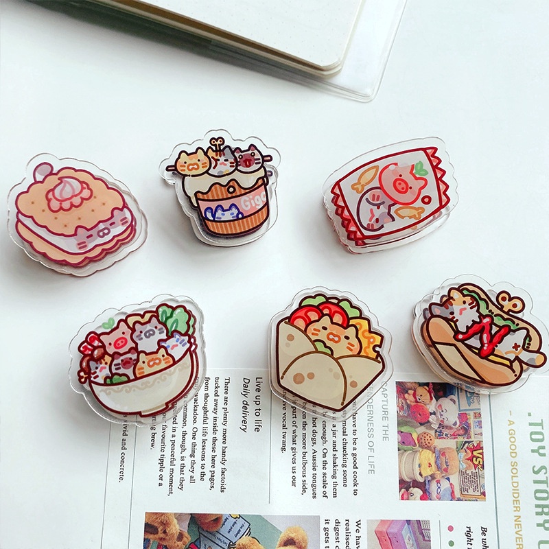 Kẹp Giấy Hai Mặt Bằng Acrylic Hình Mèo Kitty Xinh Xắn