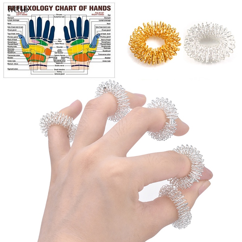 Set 10 Nhẫn Đeo Ngón Tay Bằng Thép Không Gỉ Mát Xa Thư Giãn