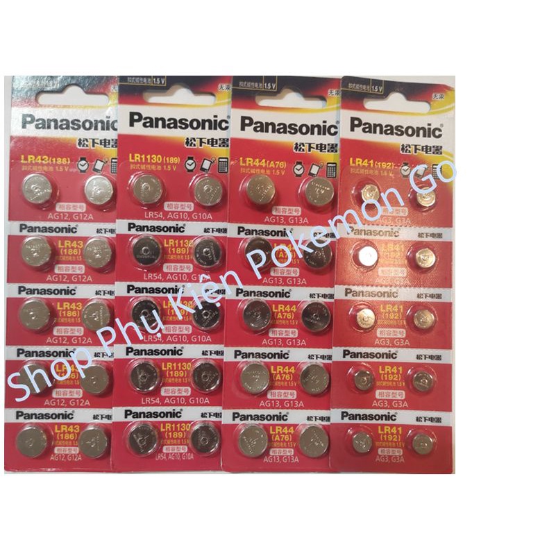 Pin Panasonic LR44 AG13 / LR43 AG12 / LR41 AG3 / LR1130 AG10