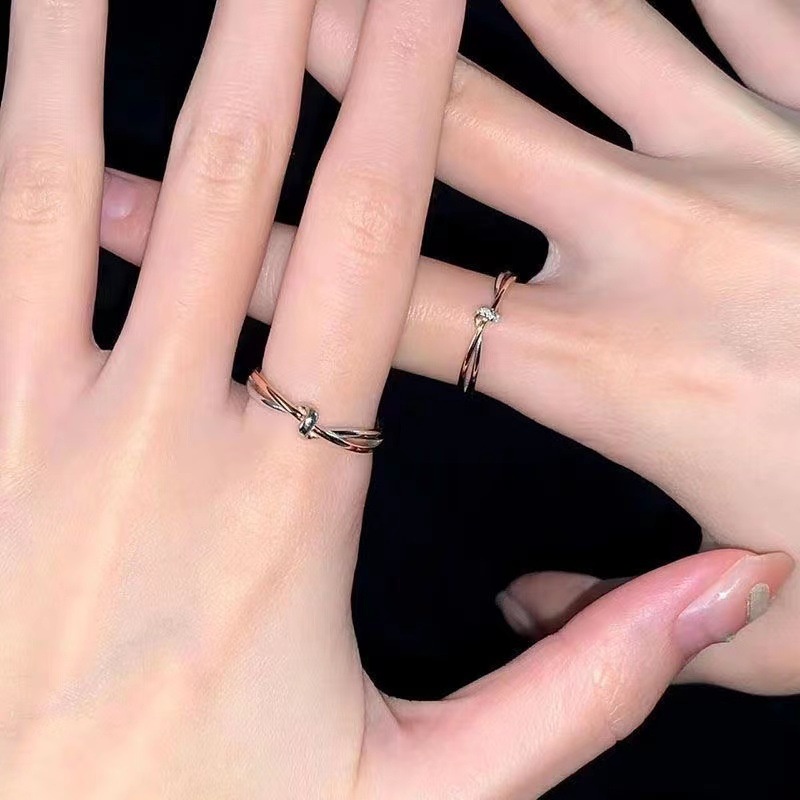 Set 2 Nhẫn Bạc Cổ Điển Có Thể Điều Chỉnh Kích Thước Dành Cho Cặp Đôi