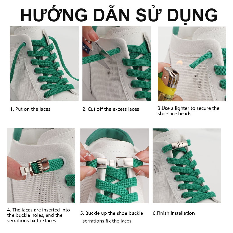 Dây giày kèm khóa chéo kim loại KAYFIA  cho giày thể thao trẻ em người lớn, nam nữ