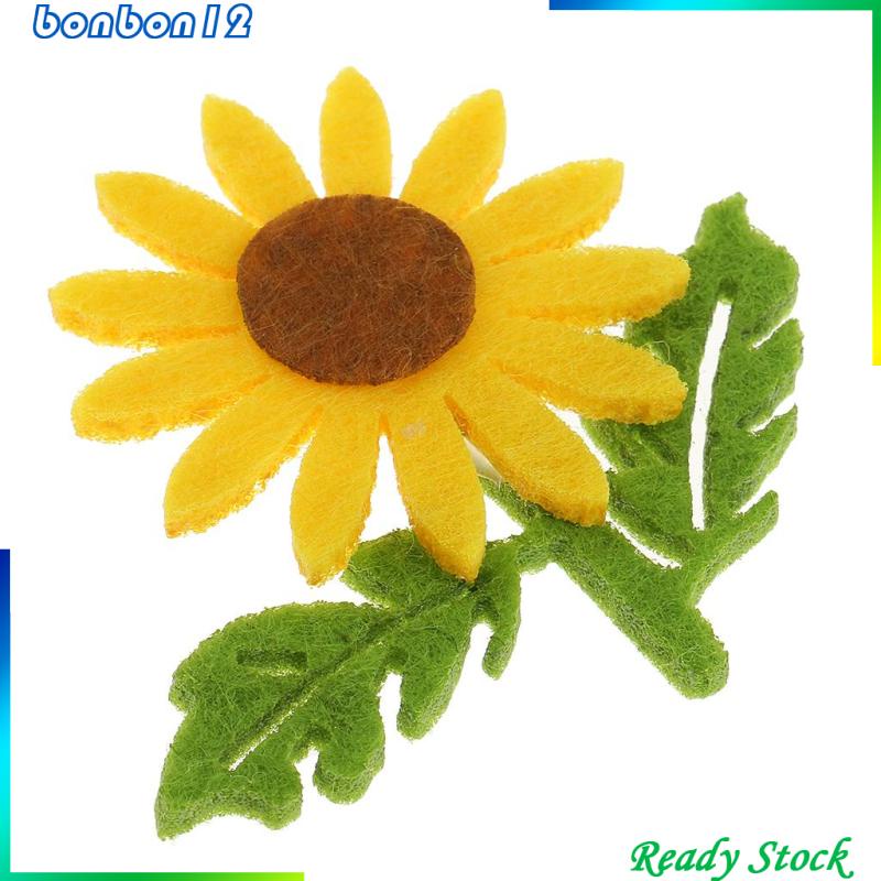 6 Miếng Vải Nỉ Hình Hoa Hướng Dương Trang Trí Scrapbook