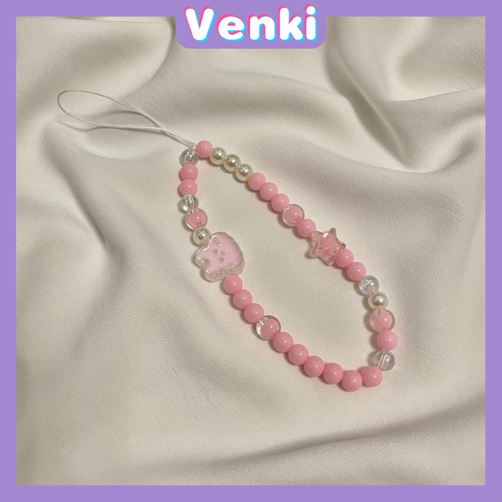 Venki - Ốp Lưng Điện Thoại Dây Vòng Tay Đính Hạt Màu Đẹp Đa Dạng Kiểu Dáng Mặt Cười Love Hạt Tương Thích Màu Sắc iPhone