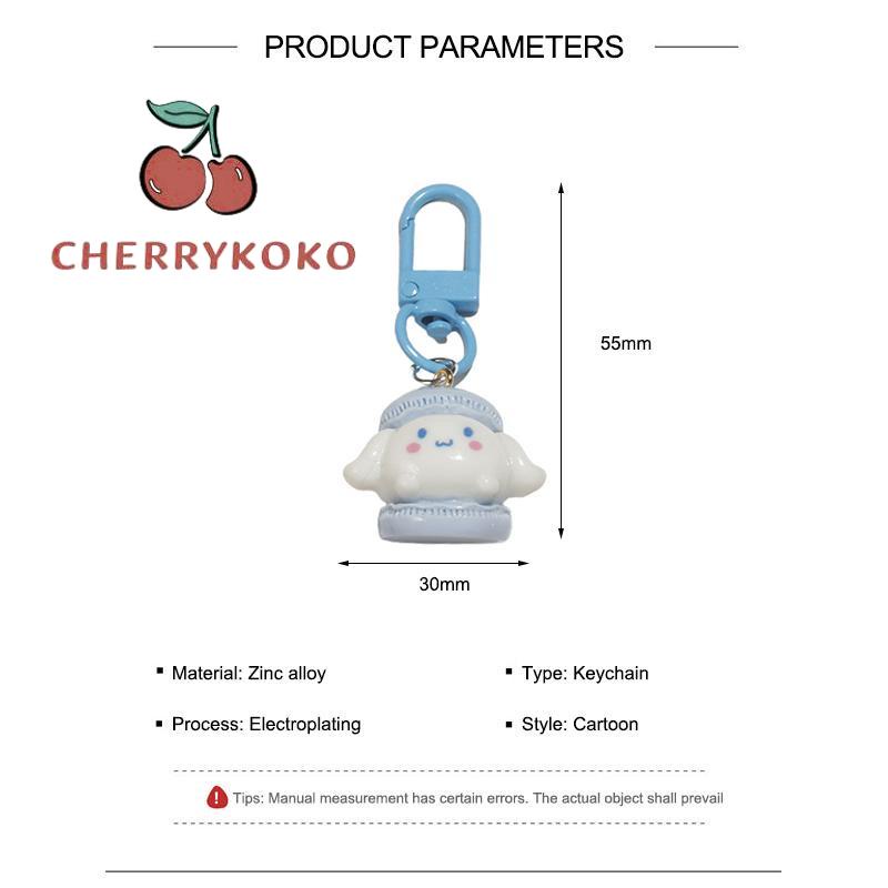 🍒🍒CHERRYKOKO Móc Khóa Ba Chiều Hình Cún Kuromi Cinnamon Màu Macaron Dễ Thương Phong Cách Nhật Bản Dành Cho Bạn Gái