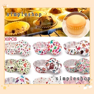 Set 100 Cốc Giấy Làm Bánh Cupcake Chống Dầu Mỡ Tiện Dụng