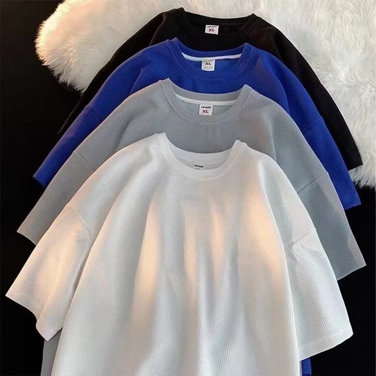 Áo Thun Trơn Tay Ngắn Cổ Tròn Plus Size M-8XL Phong Cách Hàn Quốc Cho Nam