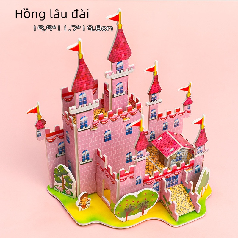 Đồ Chơi Xếp Hình Ngôi Nhà 3D Bằng Bìa Xốp Cho Bé Mô hình 3D giấy tự lắp ráp SHERI