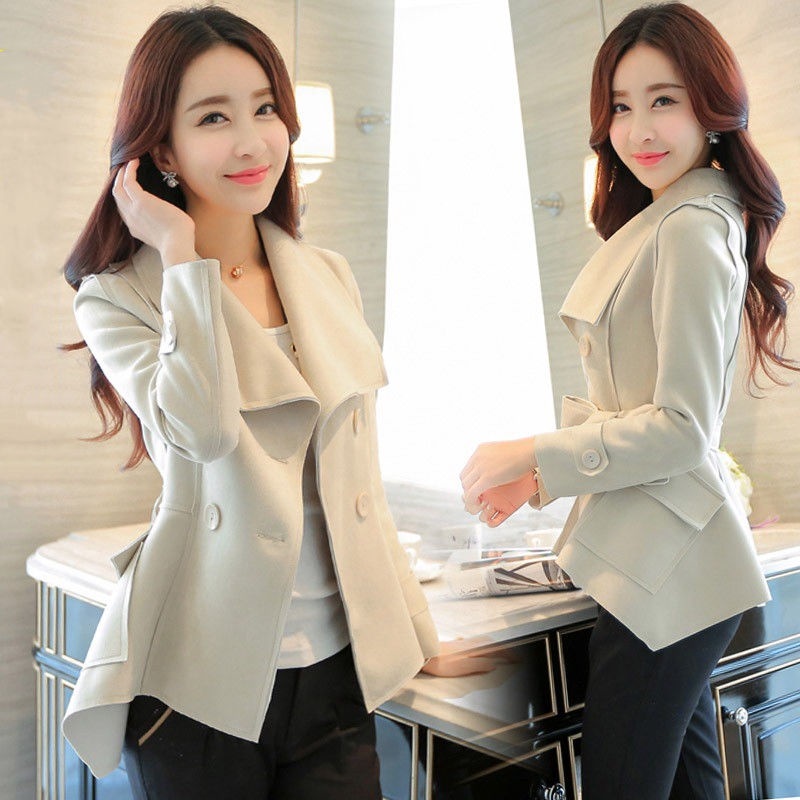Áo Khoác Da Lộn Giả Lông Cừu Dáng Ôm Ngắn Thời Trang Xuân Thu 2023 Mới Cho Nữ