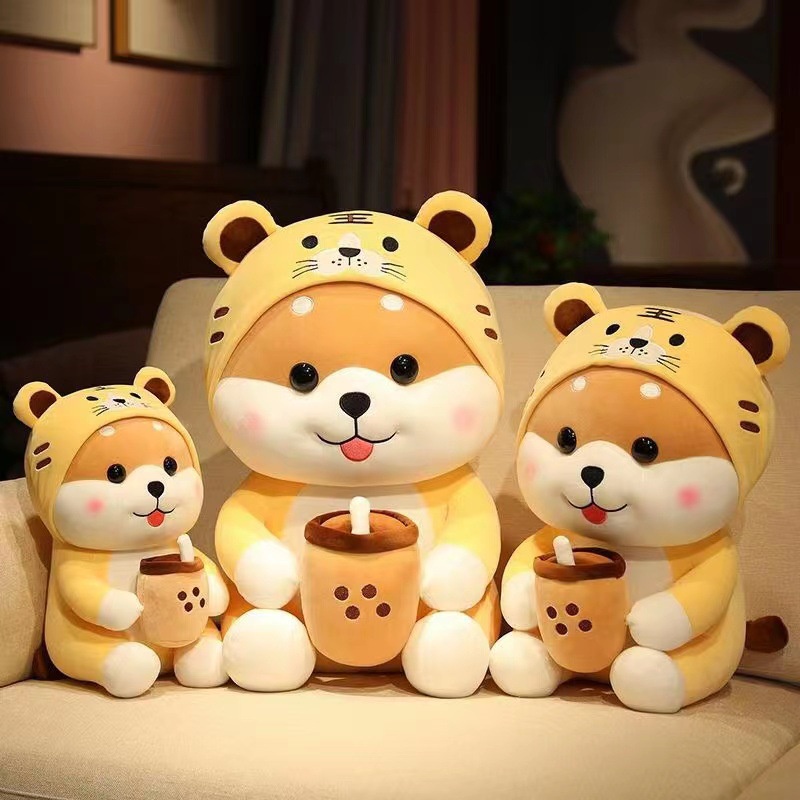 Gấu bông chó Shiba ôm trà sữa mềm mại dùng làm quà tặng đủ kích thước EDA'S HOUSE