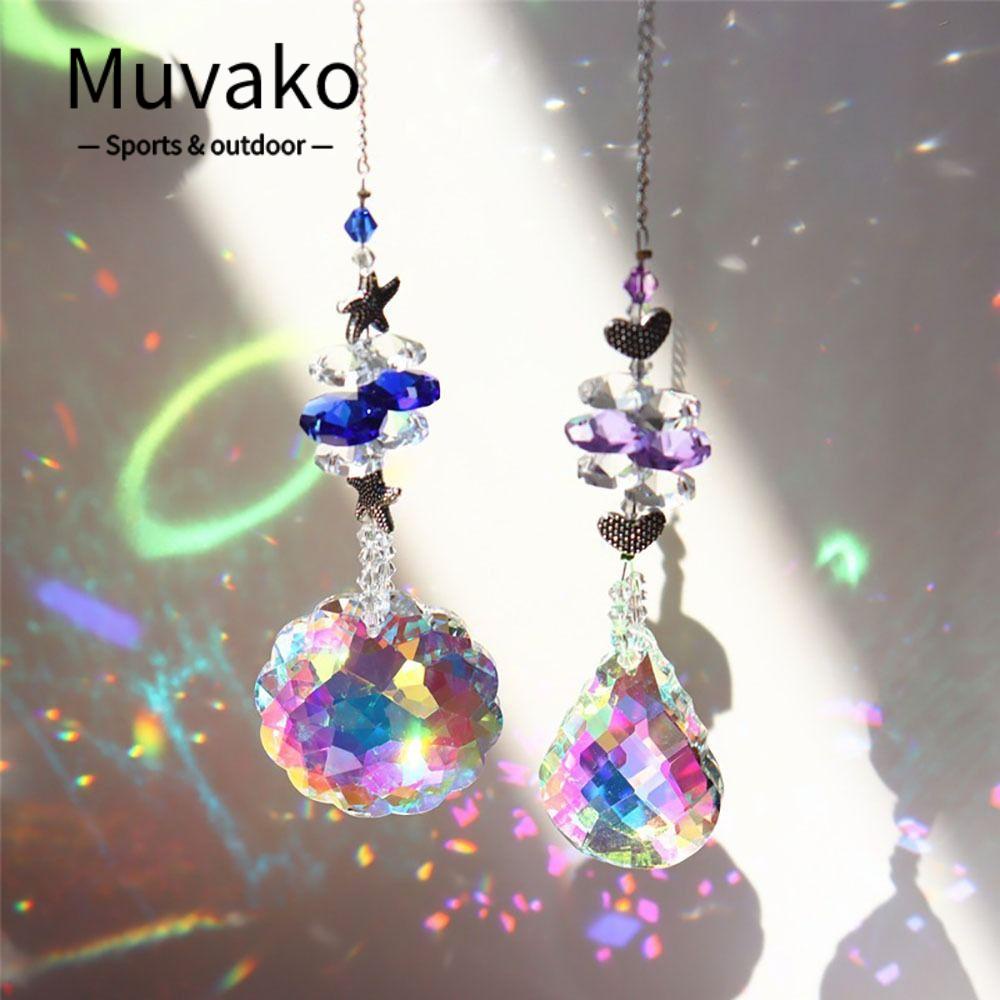 Muvako Dây Treo Trang Trí Rèm Cầu Vồng Lăng Kính Pha Lê