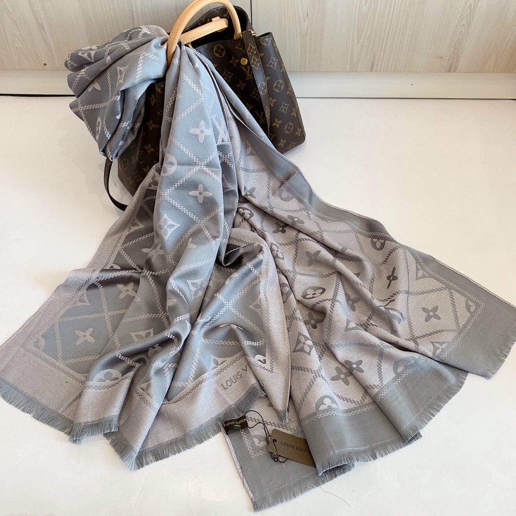 Khăn Choàng Lv Đũi Lụa Cao Cấp 190x80cm HÀNG LIKEAUTH