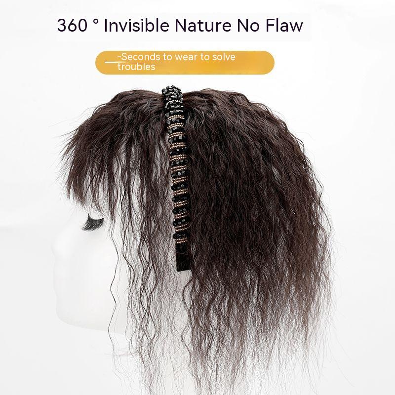 Tóc Mái Giả Màu Trắng Đính Đá Thời Trang Cho Nữ