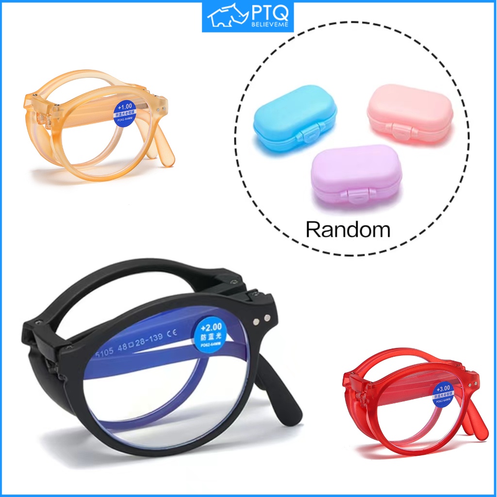 Thời Trang Kính Đọc Sách Gập Lại Được Chống Ánh Sáng Xanh Cho Nam Và Nữ PTQ