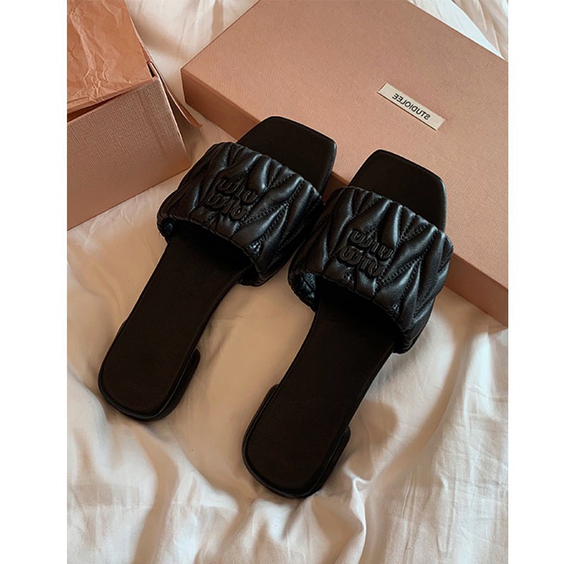 Dép Sandal Đế Bằng Mũi Vuông Thời Trang Đi Biển Mùa Hè Hàng Mới Dành Cho Bạn Nữ