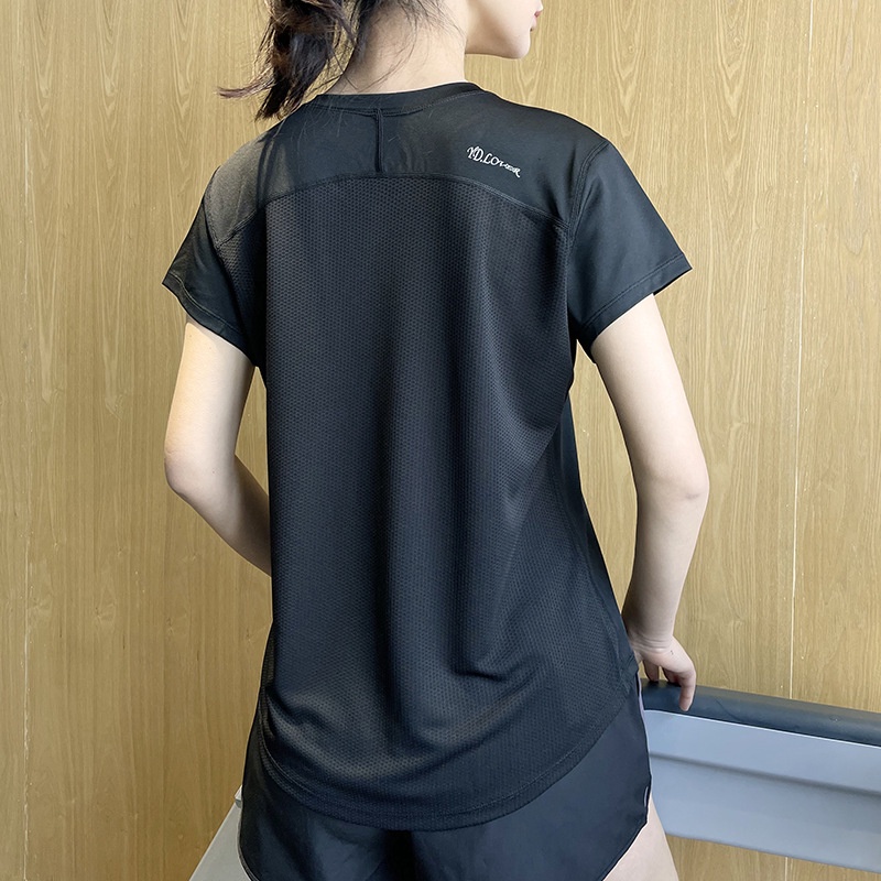 Áo Thun Thể Thao Tay Ngắn Dáng Ôm Nhanh Khô Thời Trang Cho Nữ