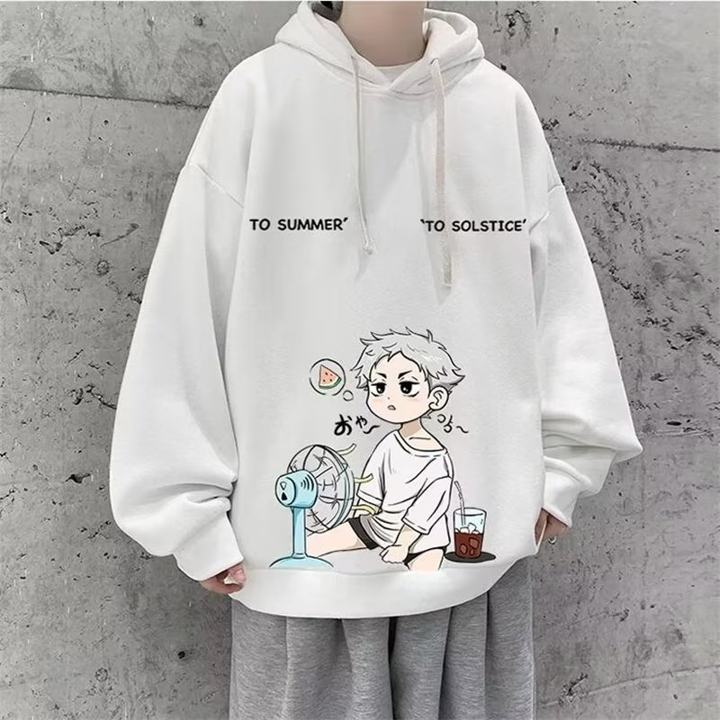 Áo Hoodie Tay Dài Dáng Rộng In Họa Tiết Hoạt Hình Phong Cách Nhật Bản Thời Trang Cho Nam Và Nữ Size M-5XL