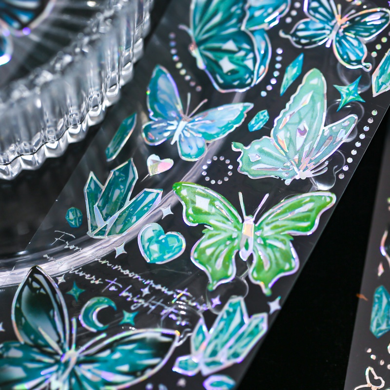 Bộ 3 Miếng Dán Hình Bướm Trang Trí Sổ Tay Xinh Xắn