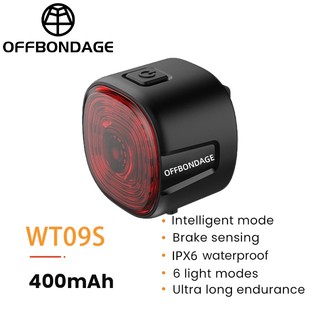 OFFBONDAGE Đèn Đuôi Xe Đạp Thông Minh Chống Nước Có Cảm Biến Trọng Lượng Nhẹ Đèn Hậu Xe Đạp