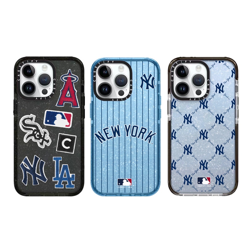 Ốp Điện Thoại Silicon tpu Mềm Trong Suốt Lấp Lánh Chống Sốc In Logo mlb ny nba Cho iphone 11 14 12 13 pro max