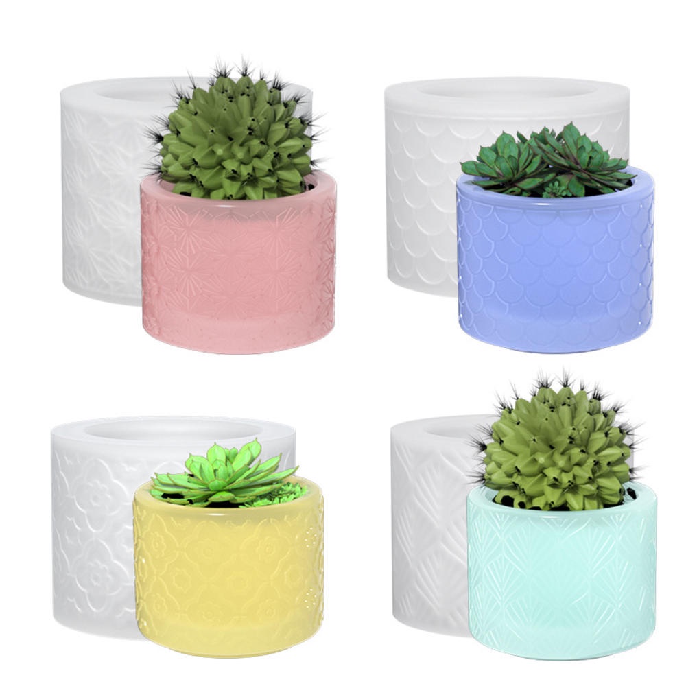 Khuôn Silicone Hình Trụ Làm Chậu Hoa / Nến Thơm DIY