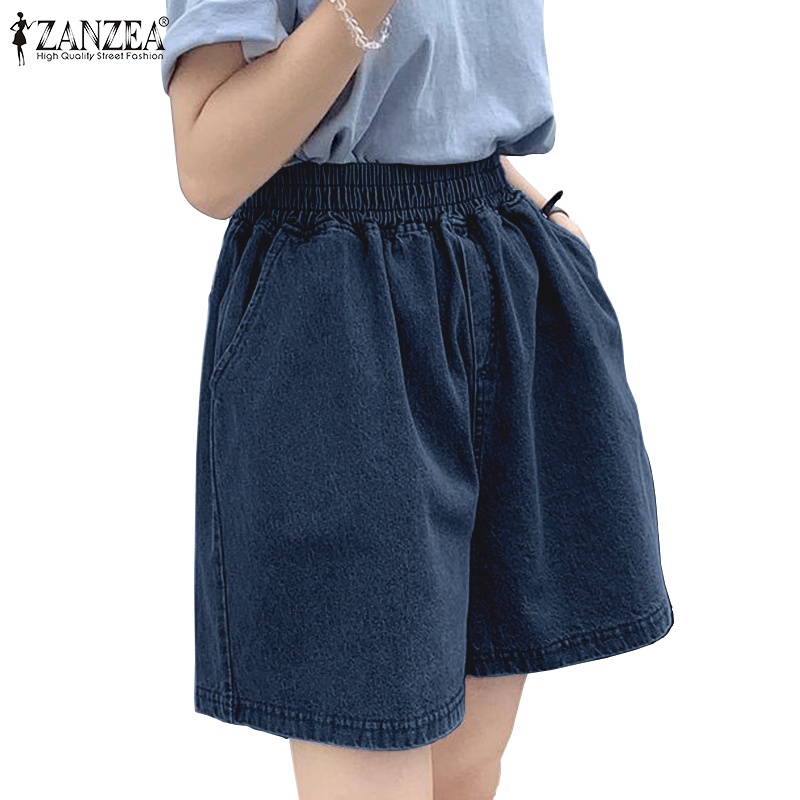 Quần short ZANZEA vải canvas phong cách Hàn Quốc thời trang cho nữ