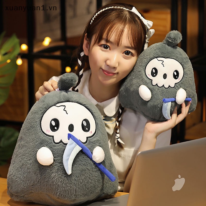 Xuan Gấu Bông Mềm Hình Ma Nhuộm Màu Trắng Dễ Thương Trang Trí Halloween