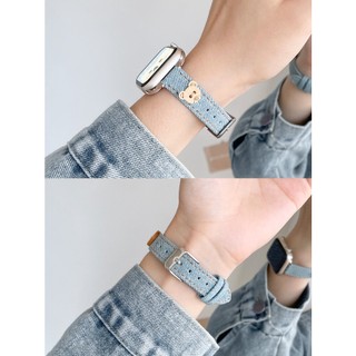  Dây Đeo denim Họa Tiết Gấu Hàn Quốc Cho amazfit bip lite s u bip 3 pro gts 4 mini Amazfit Active gts3 gts2 2e gtr mini 