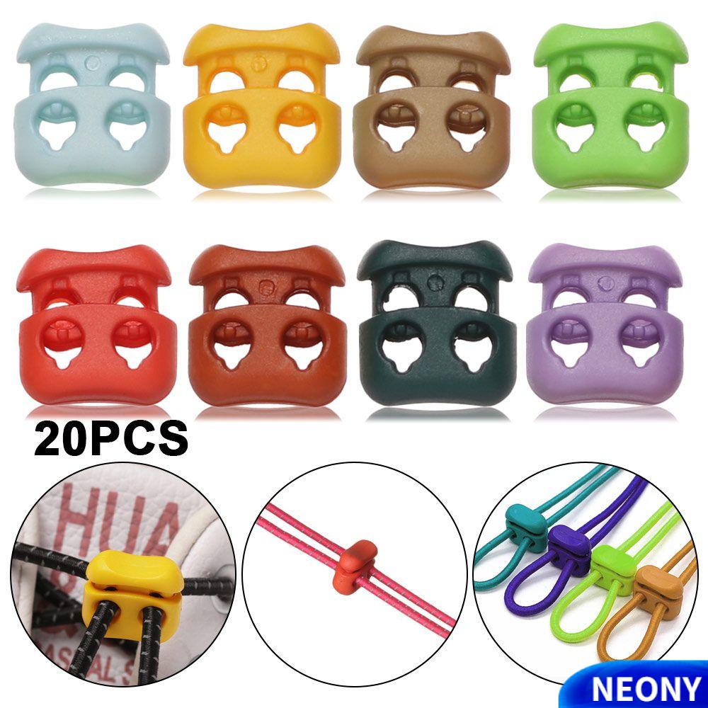 Set 20 Nút Chặn Dây Giày Hai Lỗ 16 * 16mm 4mm
